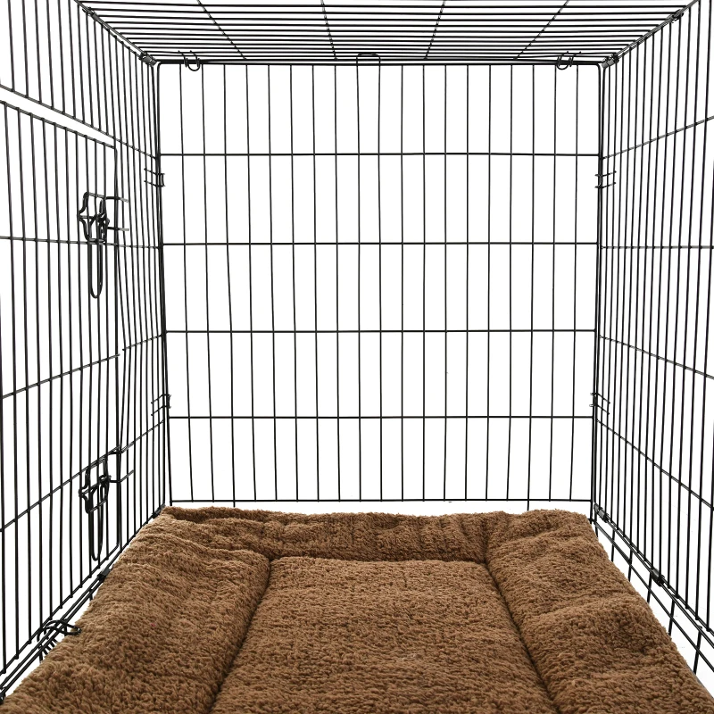 PawHut Cage caisse de transport pliante pour chien poignée, plateau amovible, coussin fourni 92 x 57 x 62,5 cm noir