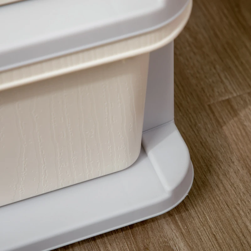 HOMCOM Cajonera de Plástico Organizador para Niños con 3 Cajones Asas para Juguetes Ropa Libros 37x37x56,5 cm Beige