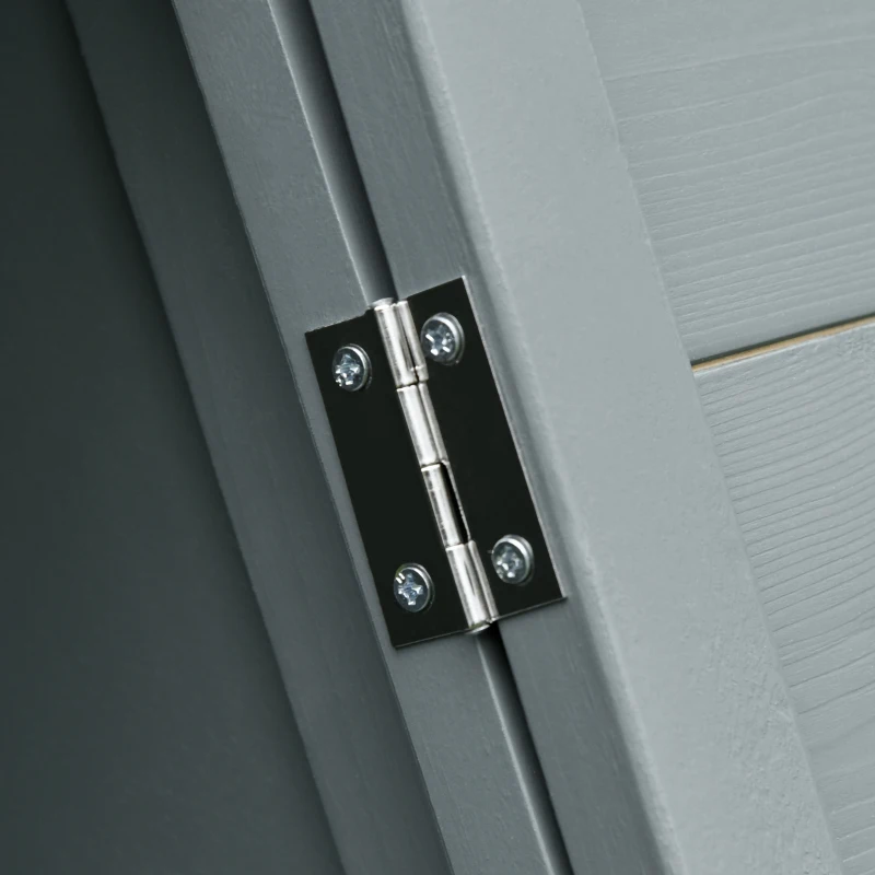 PawHut Clapier triangulaire de sol enclos extérieur niche double porte convient aux lapins poules tortue terrestre dim. 116L x 62,2l x 52,5H cm bois massif pin gris