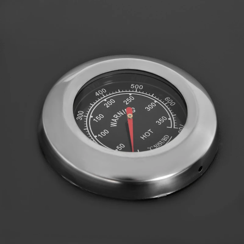 Outsunny Grillwagen Holzkohlegrill Grill BBQ Standgrill Holzkohle Kohlegrill Gartengrill, Edelstahl+Eisen Schwarz 115 x 56 x 108 cm