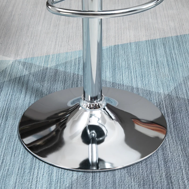 HOMCOM Set 2 Sgabelli da Bar con Altezza Regolabile, Base in Metallo e Seduta Finta Pelle, Sgabelli Alti Moderni Girevoli con Schienale e Poggiapiedi 46x48x83-104cm, Grigio Scuro