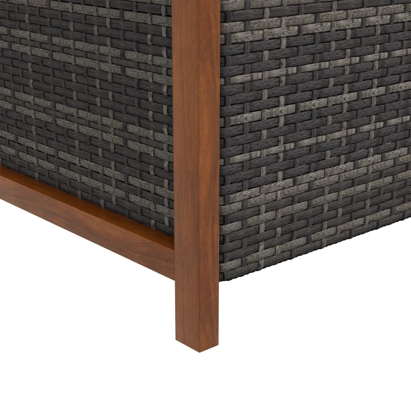 Outsunny Divano da Giardino 2 Posti con Spazio Portaoggetti e Cuscini, in Rattan e Acciaio, 127.5x64x81 cm