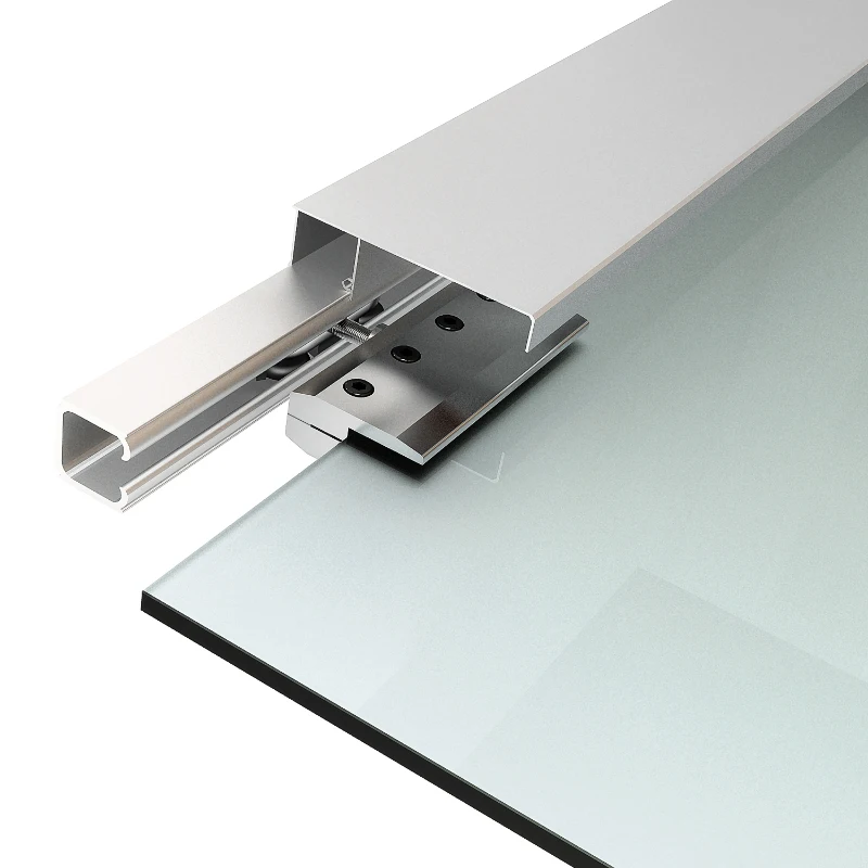 HOMCOM Puerta Corredera de Cristal 90x205 cm Puerta Corrediza Deslizante con Riel de Cristal de Seguridad Translúcido(m-9)