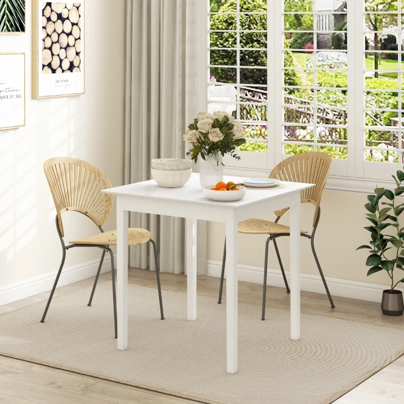 HOMCOM Küchentisch Esstisch Quadratischer Tisch, modernes Design, 75 cm x 75 cm x 76 cm, Weiß