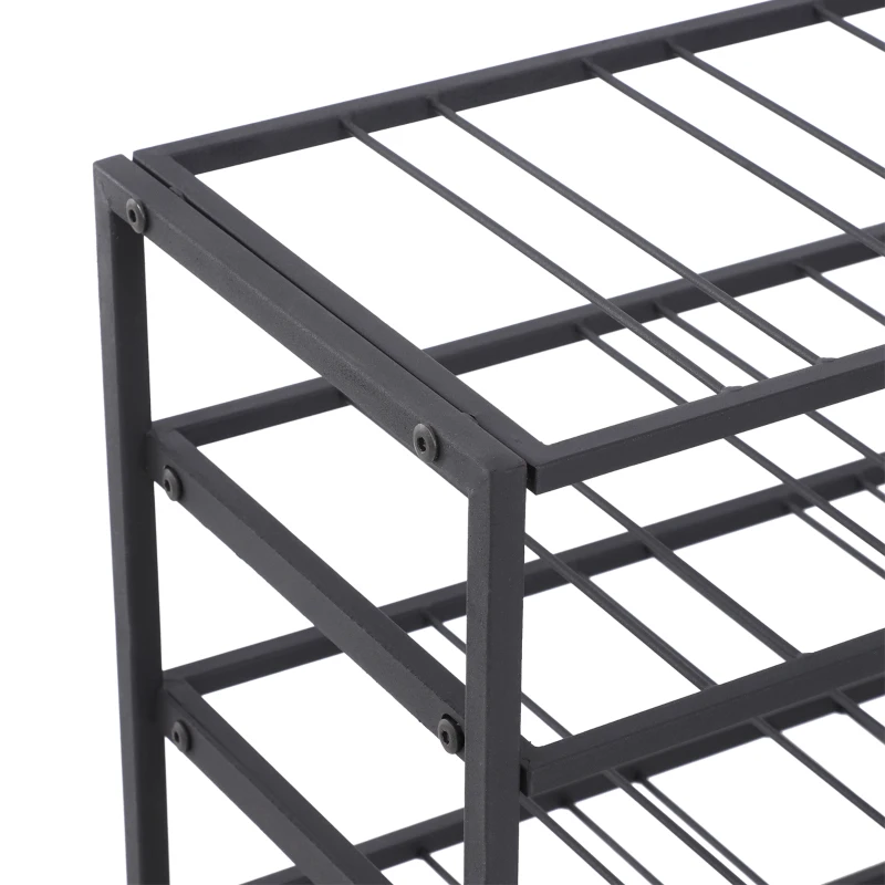 HOMCOM Étagère à vin rack pour bouteilles range-bouteilles capacité 54 bouteilles dim. 63L x 25l x 91H cm métal noir