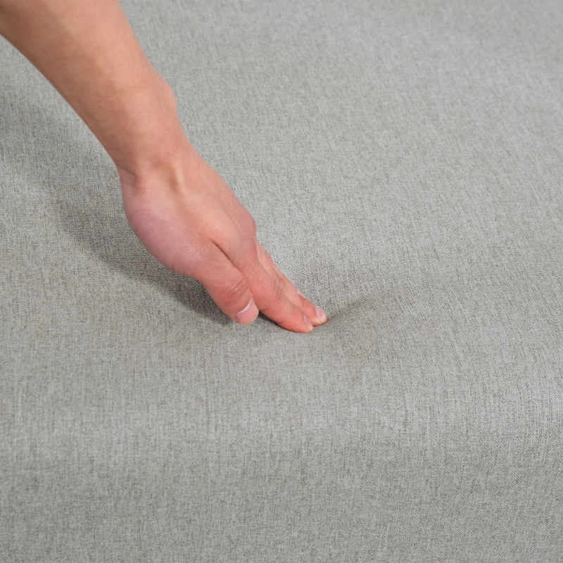 HOMCOM Poltrona Moderna da Pavimento Convertibile in Chaise Longue in Tessuto, Grigio Chiaro