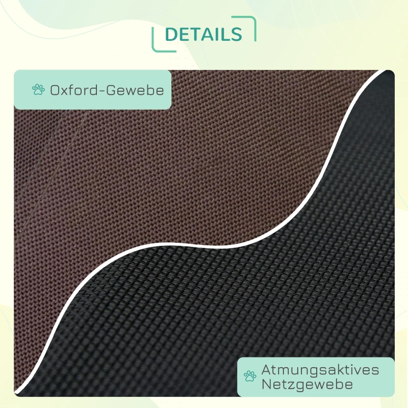 PawHut Haustierbett mit Baldachin, klappbar, Hundeliege, Outdoor-Hundebett, Mesh-Stoff, Braun + Schwarz