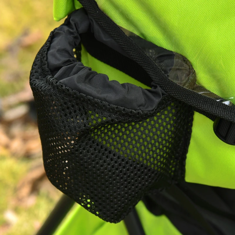 HOMCOM Portador de Bebés con Techo Impermeable Base de Soporte y Múltiples Bolsillos para 6-36 Meses 38x77x87,5 cm Verde Claro