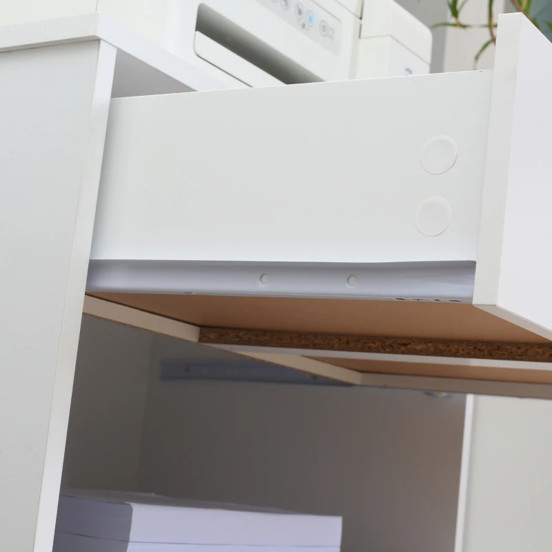 Vinsetto Mobile Porta Stampante con 4 Ruote, Cassetto e Armadietto, 60x39x80cm - Bianco