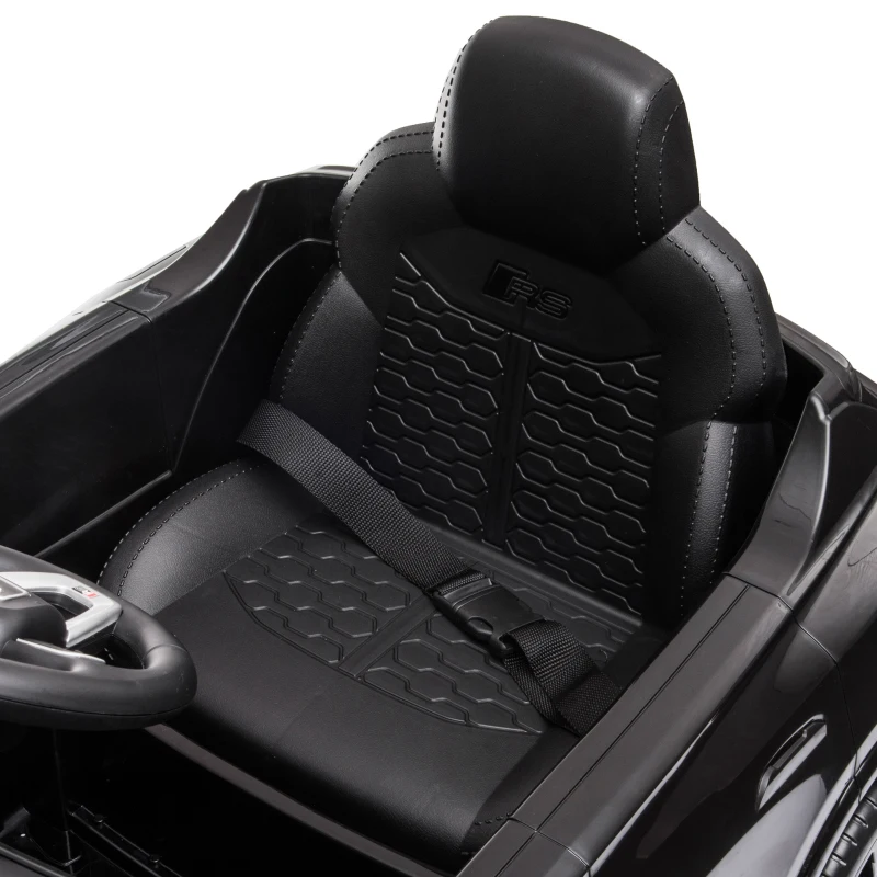 HOMCOM Coche Eléctrico Infantil +3 Años Licencia Audi RS Q8 con Batería 6V 2 Motores Mando a Distancia Música Bocina y Luces Velocidad Máx. 3km/h 101x62x51 cm Negro