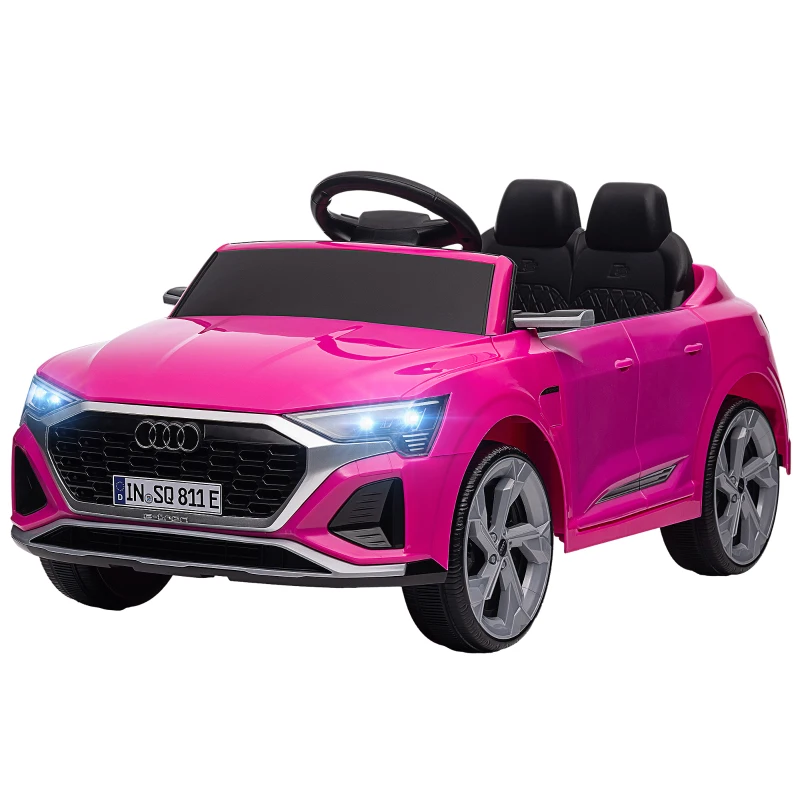 AIYAPLAY Audi Q8 e-tron Sportback Licensed 12V Ride on Car w/ Remote, 4 Spring Suspension Wheels, Headlights, Music, Horn - Pink