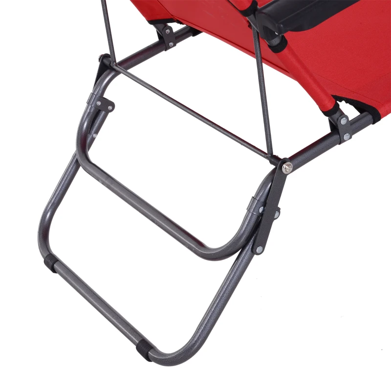 Outsunny Lot de 2 Chaises Longue inclinable transat Bain de Soleil fauteuil relax jardin 2 en 1 Pliant têtière Amovible