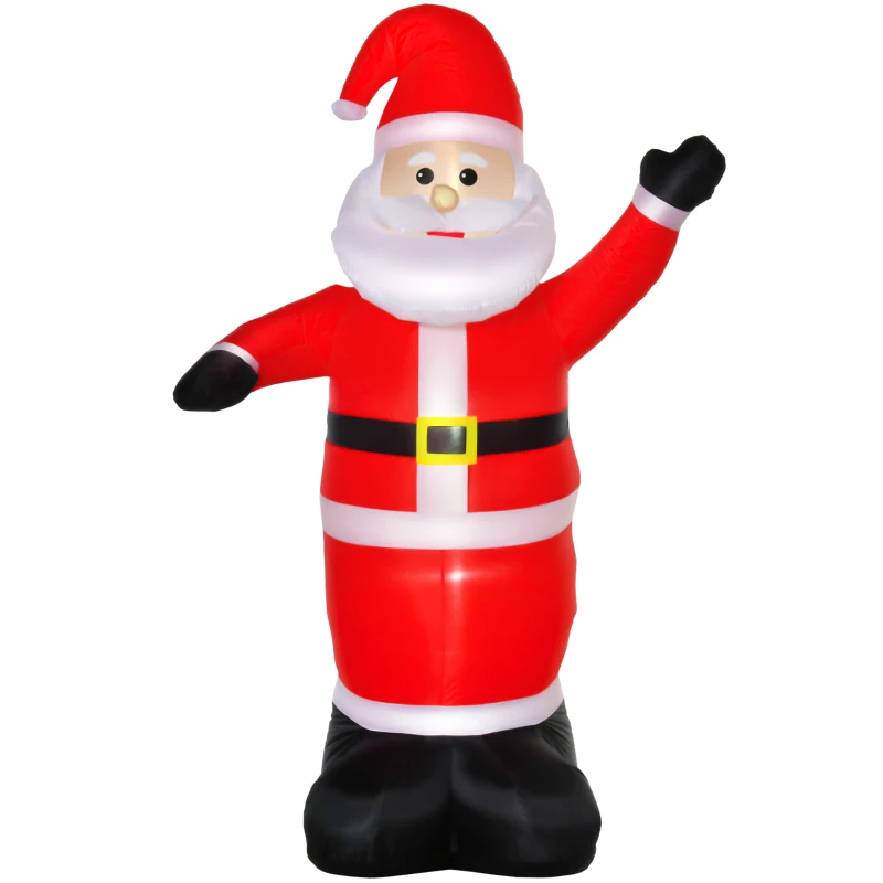 HOMCOM Babbo Natale Gonfiabile 248cm Decorazione Natalizia per Esterno con Luci LED, Gonfiatore e Accessori Montaggio