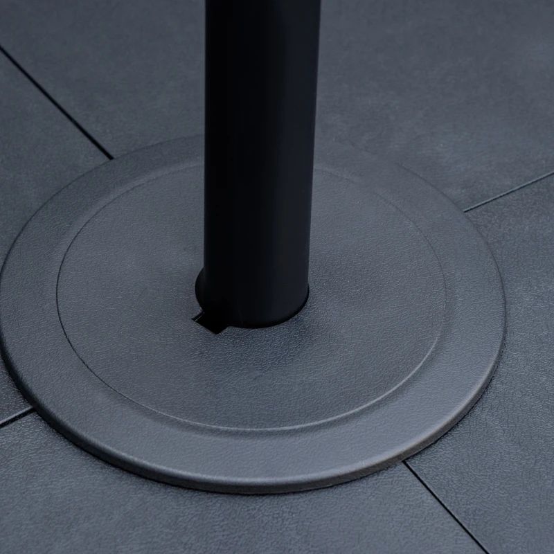 Outsunny Pied de parasol carré poids de supports pour parasol avec 4 plaques PP - A remplir d'eau ou de sable jusqu'à 80 kg - 89 x 89 x 11 cm noir