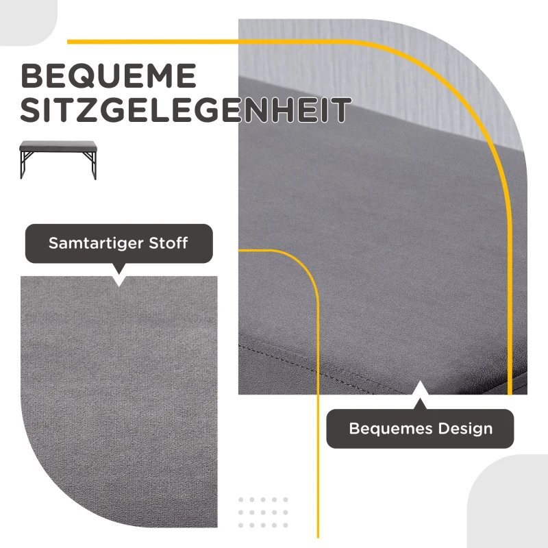 HOMCOM Sitzbank mit Polsterauflage, Schuhbank, Flurbank, inkl. Polster, Dunkelgrau + Schwarz