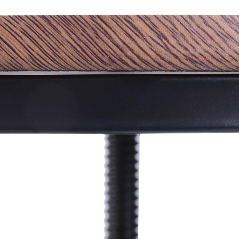 HOMCOM Conjunto Mesa y 2 Sillas Taburetes Mueble Redonda Bar Restaurante Juego de 3 Piezas Comedor Estilo Industrial Vintage Altura Ajustable Madera y Acero