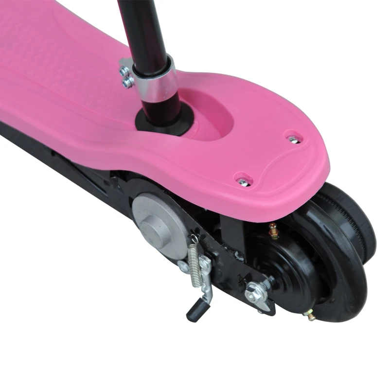 HOMCOM Trottinette électrique 120 W pliable pour enfants à partir de 7 ans hauteur de guidon et selle réglable 10 Km/h max. rose noir