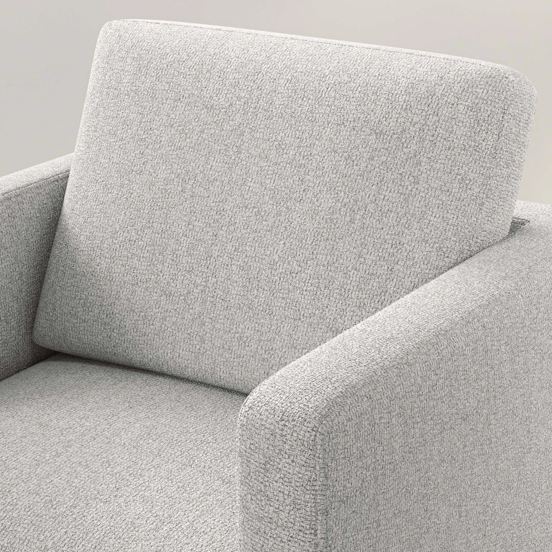 HOMCOM Poltrona d'arredo in Tessuto Effetto Lino Traspirante e Gambe in Acciaio, 79x76x65 cm, Grigio