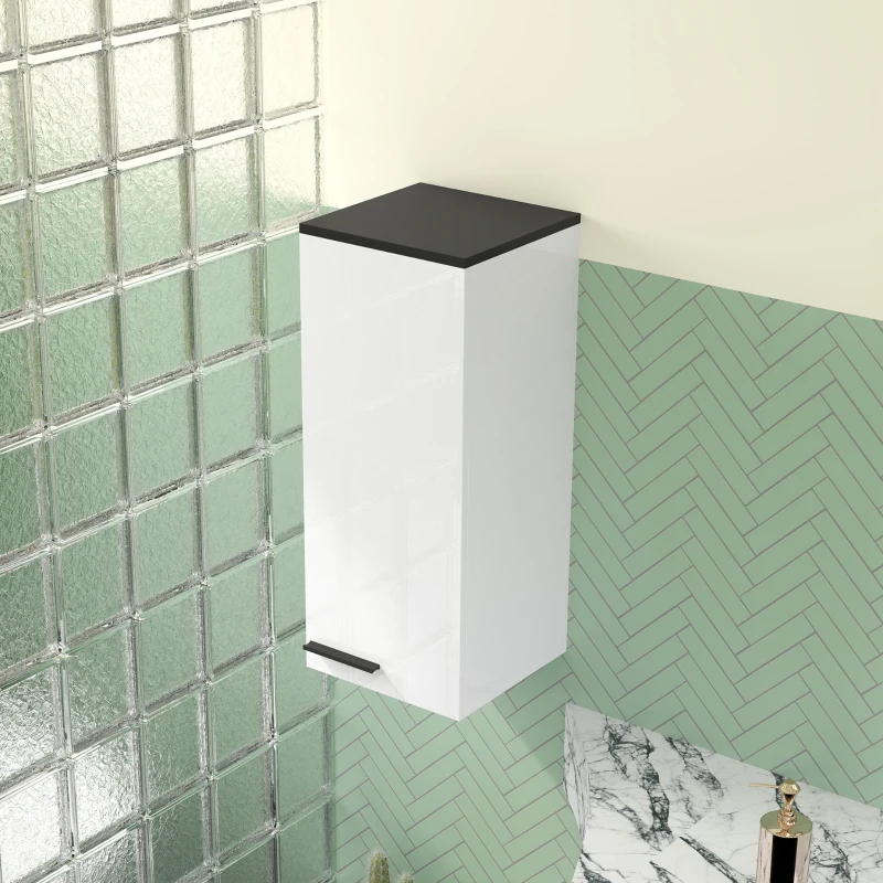 HOMCOM Armadietto Bagno da Parete con 3 Ripiani e Mensole Regolabili, 30x32x73 cm, Bianco