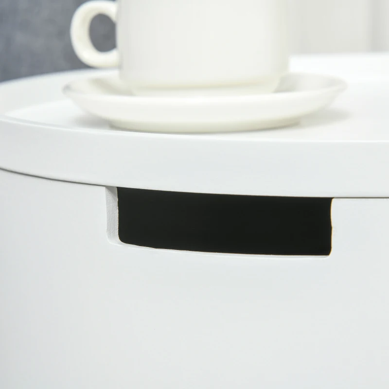 HOMCOM Table basse table de chevet avec compartiment de rangement - bout de canapé table d'appoint design scandinave - MDF bois de pin - blanc