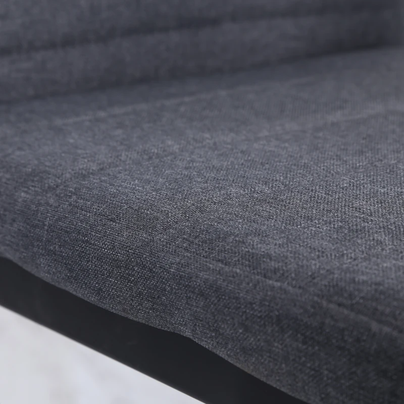 HOMCOM Pack de 4 Sillas de Cocina Modernas Tapizadas en Lino y Patas de Metal para Salón Carga 120 kg 41x50x97 cm Gris