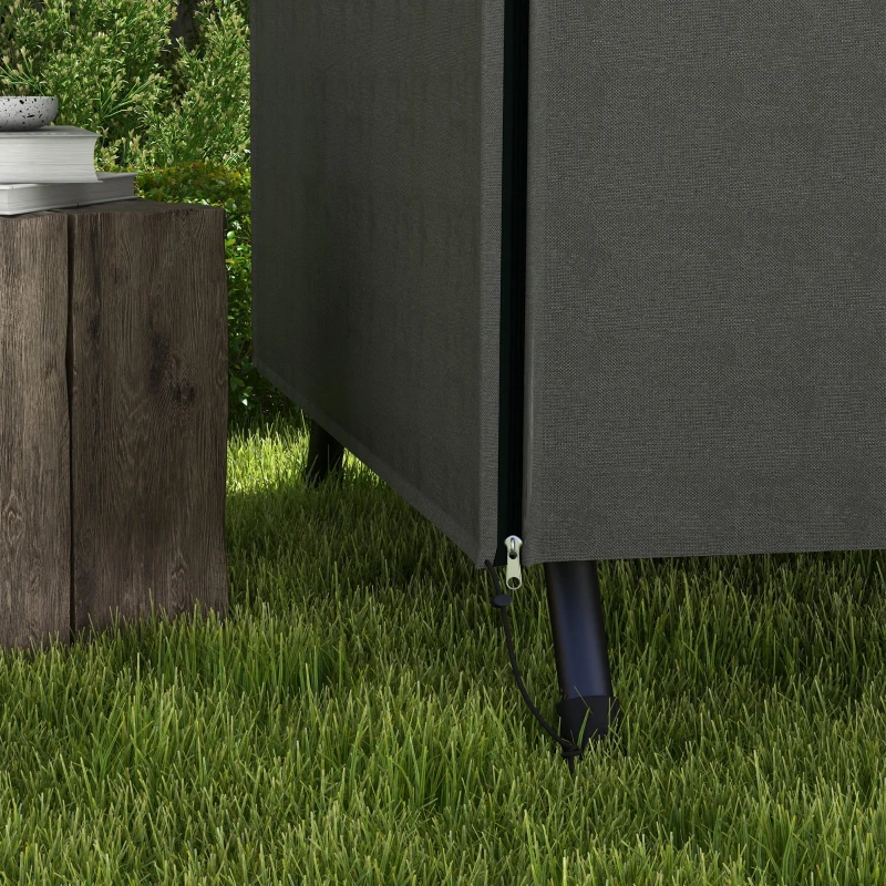 Outsunny Abdeckung für Gartenschaukel, Schutzhülle für Hollywoodschaukel, Abdeckhaube, wasserfest, 205 x 124 x 164 cm, Dunkelgrau(m-9)