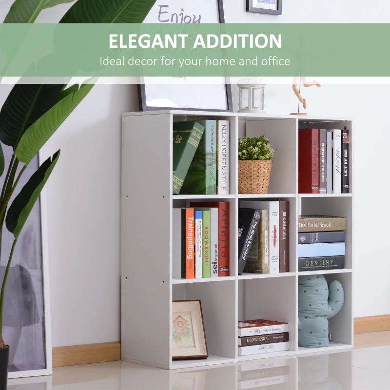 HOMCOM Nine-Cube Storage Shelf - White