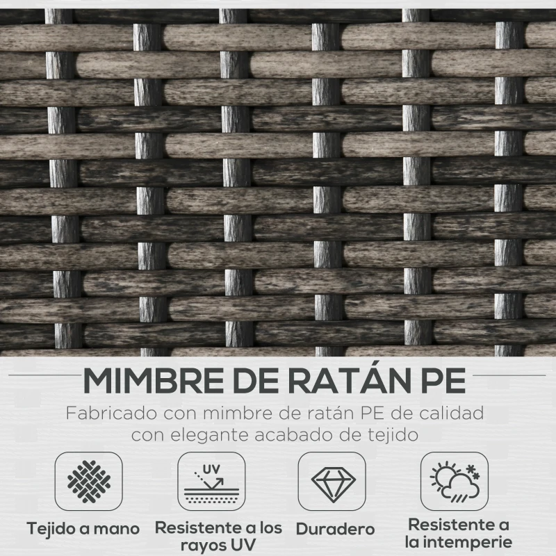 Outsunny Conjunto de Muebles de Exterior con Sofá de 2 Plazas Sillones y Mesa de Centro para Terraza Patio Negro