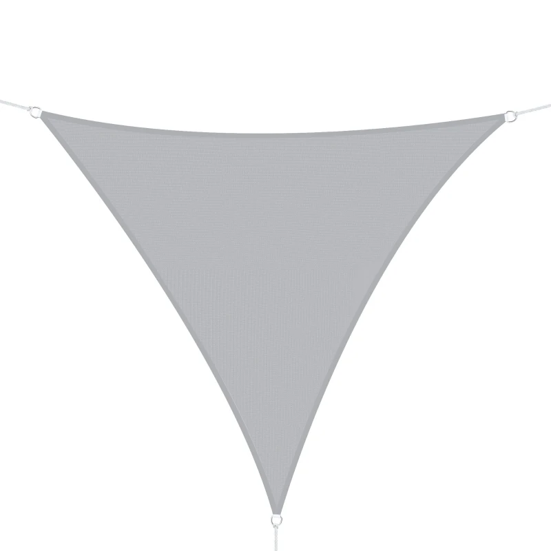 Outsunny Toldo Vela Triangular 3x3x3 m Vela de Sombra para Jardín Patio Terraza Poliéster Anti UV Color Gris