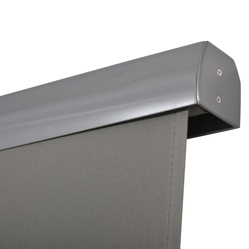 Outsunny Senkrechtmarkise Balkonmarkise Vertikalmarkise Windschutz Seitenrollo Sichtschutz mit Handkurbel Polyesterstoff+Aluminium Grau 250 x 140 cm