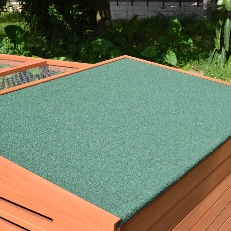 PawHut Pollaio Ovaiole in Legno, Gabbia per Galline con Ampio Spazio Esterno, Casetta con Tetto Apribile e Nido per Cova, 223.5x145x81 cm