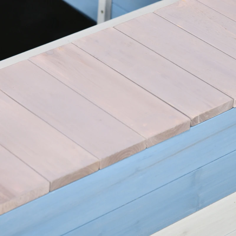 Outsunny Wooden Kids Sandpit, Children Sandbox w/ UV Protection Canopy, for Ages 3-8 Years - Blue