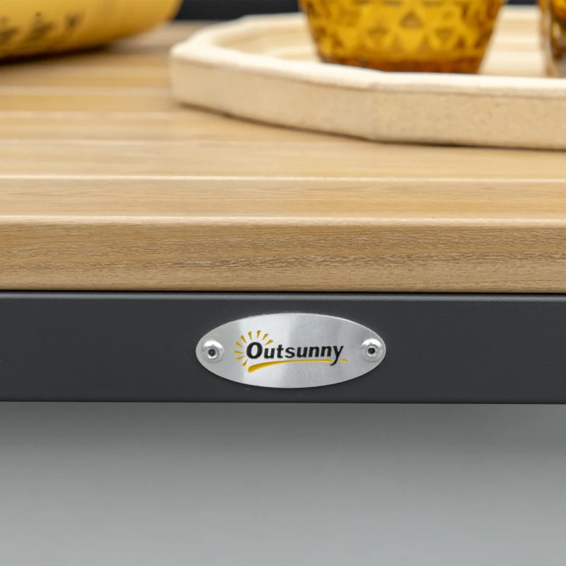Outsunny Gartenmöbel-Set für 4 Personen Aluminium Gartengarnitur mit Couchtisch Grau