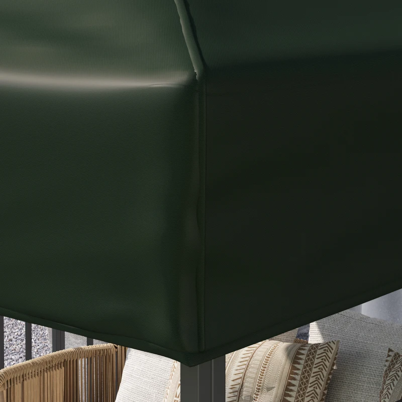 Outsunny Toldo de Recambio 3x3 m con Techo Doble con Orificios de Drenaje y Protección UPF30+ Verde Solo Toldo NO Incluye Marco