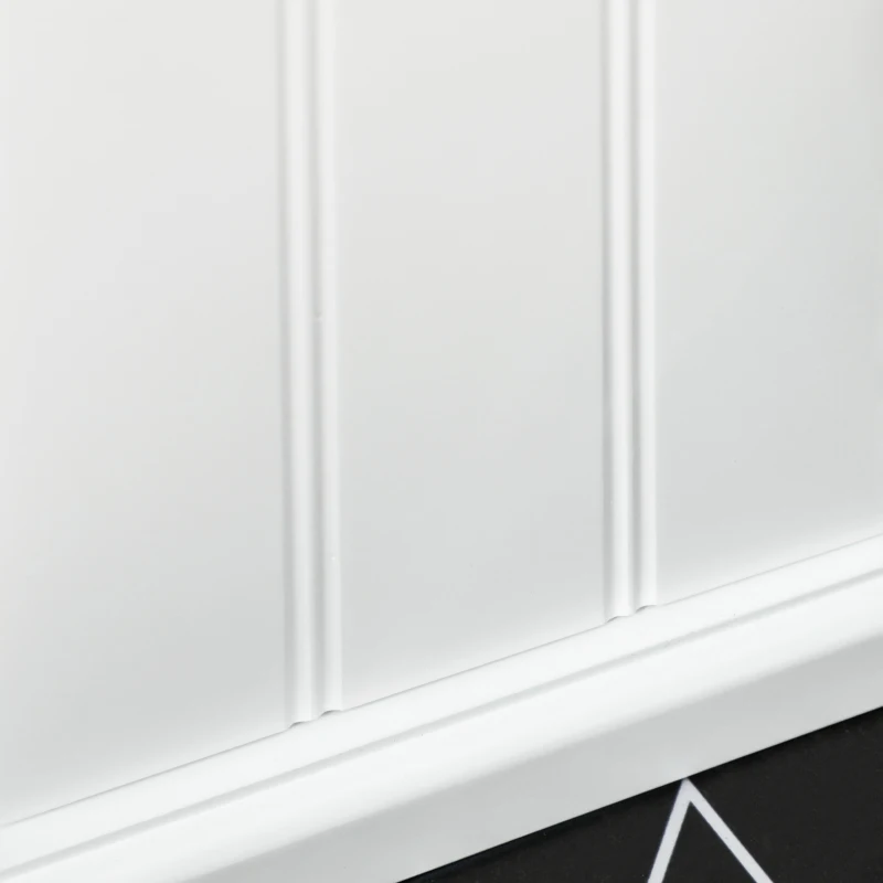 kleankin Mobile Bagno con Porta Carta Igienica e Armadietto in Legno MDF, 21.5x17.8x66.5cm, Bianco