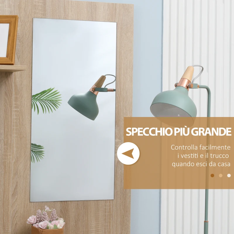 HOMCOM Mobile da Ingresso 4 in 1 in Truciolato con Specchio, Ganci e Ripiani Regolabili Interni, 145x29x184 cm