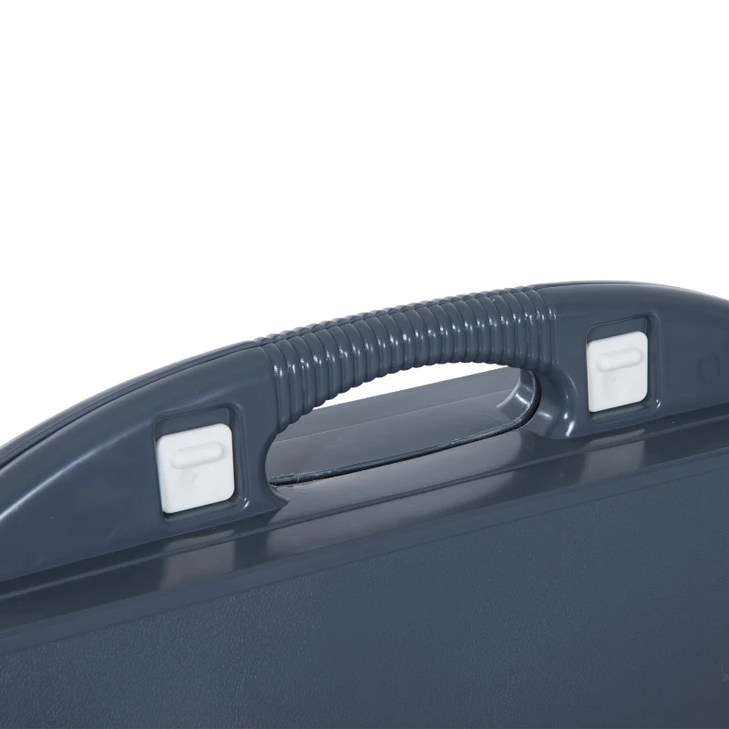 Outsunny Mesa Maleta de Camping Plegable Portátil 4 Asientos y Agujero Sombrilla Estructura Aluminio Playa Picnic 136x84,5x66 cm (Gris)