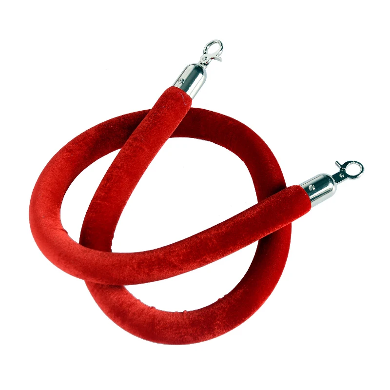 Outsunny Transenne Elimina Separacode Paletti di Delimitazione con Corde Rosso Acciaio Inox Ф32 x 95CM Argento