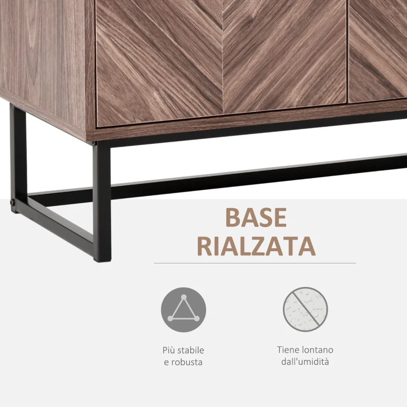 HOMCOM Credenza Moderna, Mobile Multiuso per Soggiorno, Salotto o Cucina, Consolle in Stile Industriale 80x40x80cm