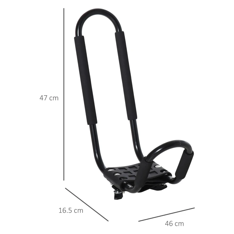 HOMCOM Kayak Roof Rack, 2 Pieces J Bars with Straps on SUV, Boat Surf Float Mat Canoe Carrier, for Car SUV Truck Crossbar