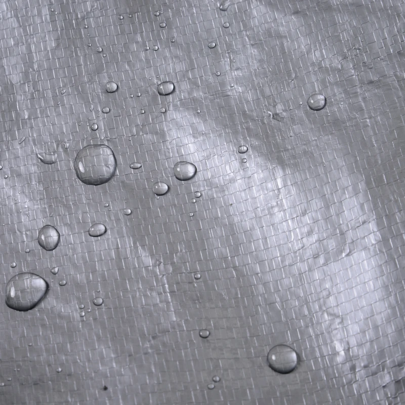 Outsunny Carpa para Bicicletas y Motos 2x2x2 m con 1 Puerta con Cremallera 1 Cubierta de PE Anti-UV y Marco de Acero Gris