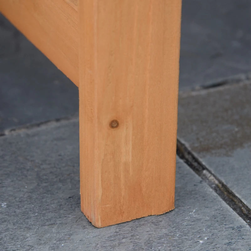 Outsunny Banco de Jardín de 2 Plazas Banco Listones de Madera con Respaldo y Reposabrazos para Terraza Balcón Patio Exterior Carga 320 kg 140x50x85 cm Natural