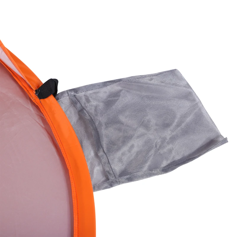 Outsunny Abri de plage tente de plage pliable pop-up automatique instantané protection UV fenêtre arrière orange