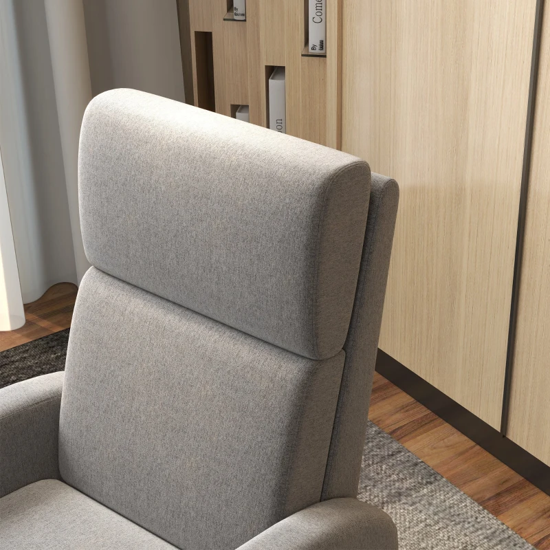HOMCOM Sillón Relax Reclinable hasta 160° Sofá Reclinable Moderno con Reposapiés Soporta hasta 120 kg 64x86x102 cm Gris(m-9)