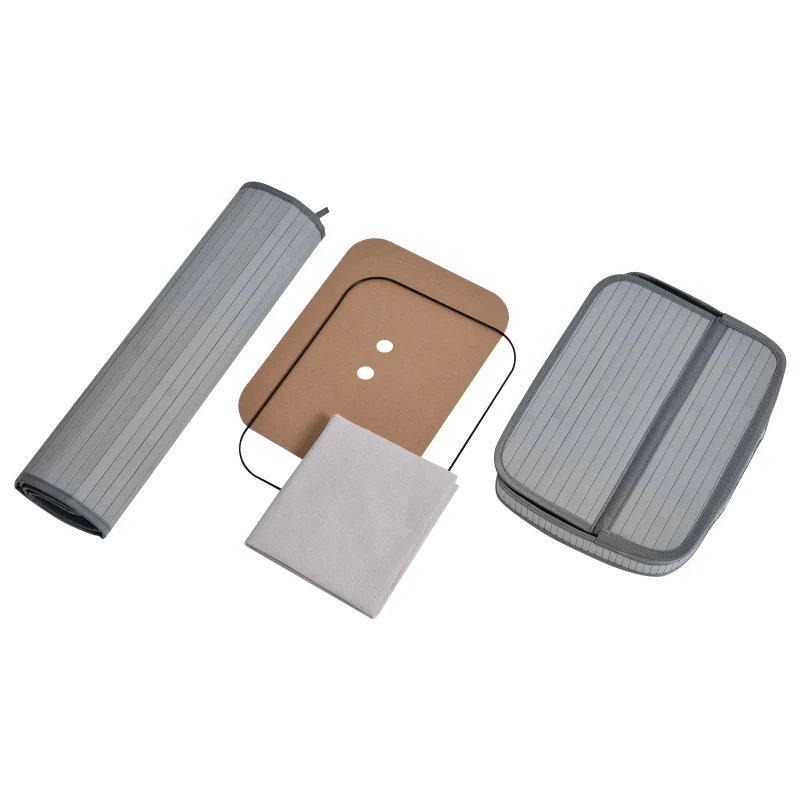 HOMCOM Wasmand, 70 L Wasverzamelaar met Deksel, Uitneembaar Binnenfutter, Wasbox voor Badkamer, 40 x 30 x 60 cm, Grijs