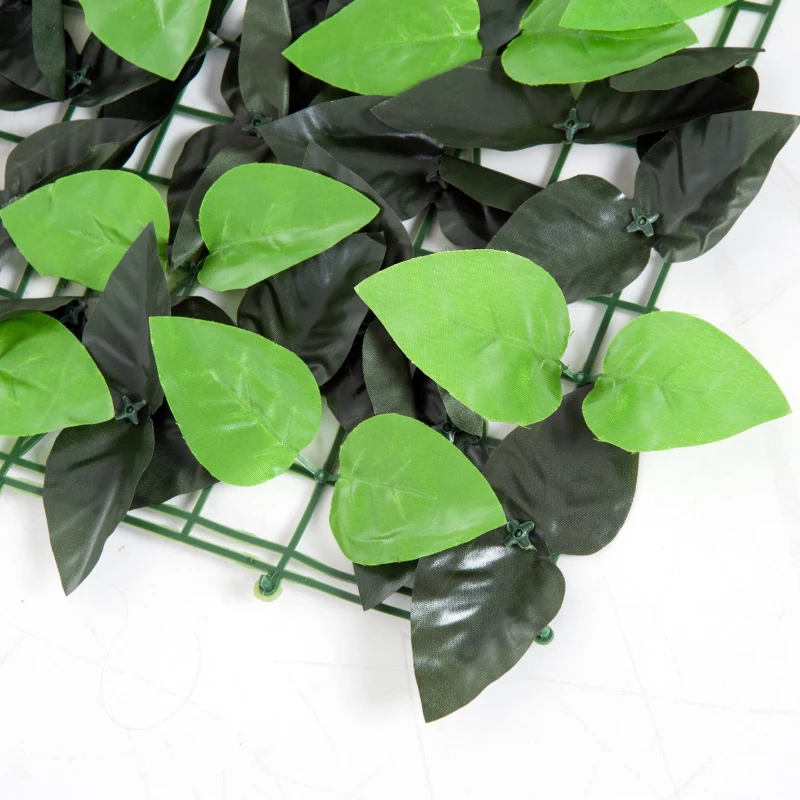 Outsunny Lot de 2 haies artificielles Feuilles de Laurier - Treillis Extensible - Brise-Vue canisse végétale Feuillage réaliste