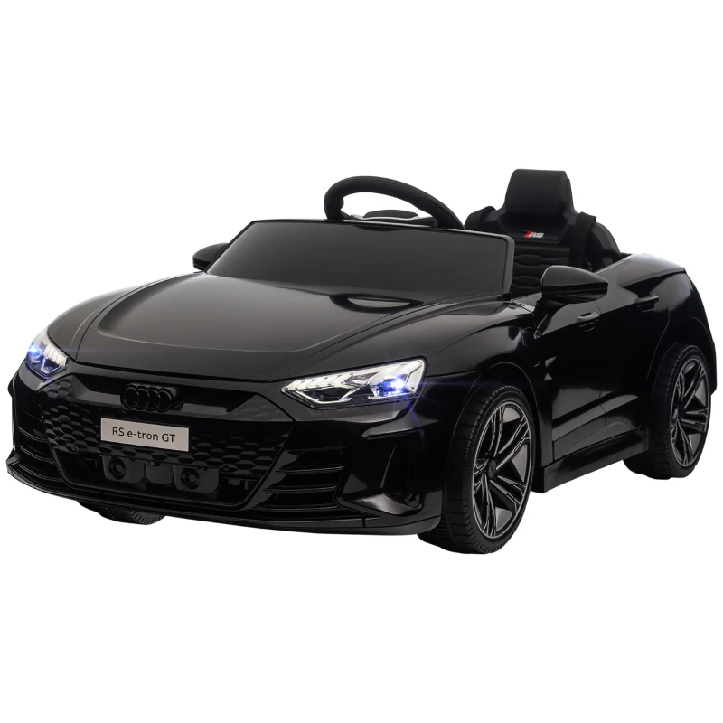 HOMCOM Voiture électrique enfant 12 V - véhicule électrique avec télécommande parentale fournie - V. Max. 5 Km/h - effets sonores, lumineux - Audi RS E-tron GT noir(m-10)
