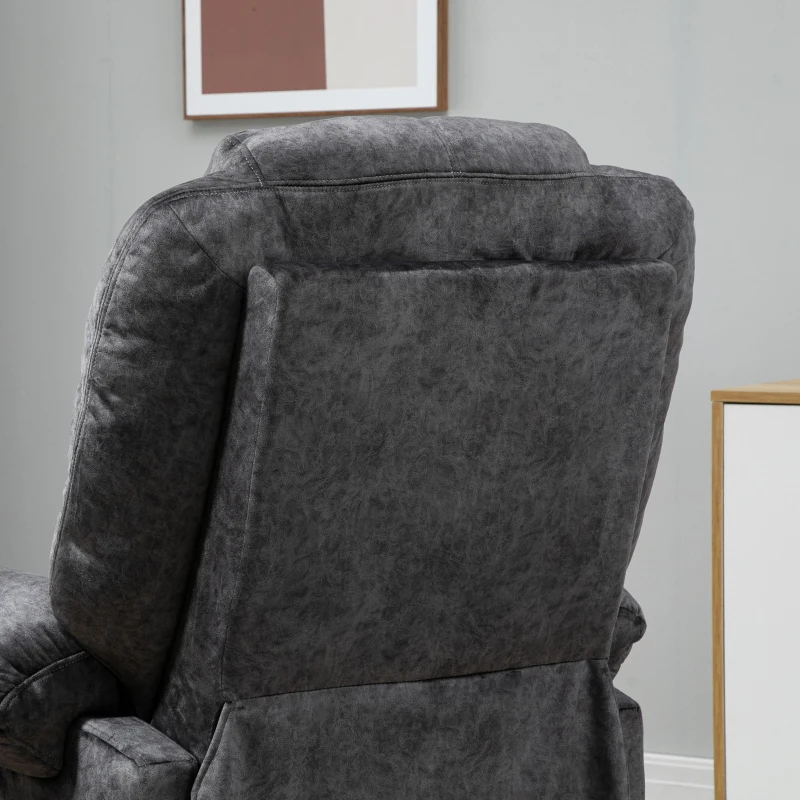 HOMCOM Poltrona Relax Reclinabile Manuale in Tessuto con Poggiapiedi Estraibile e Tasca Laterale, Nero