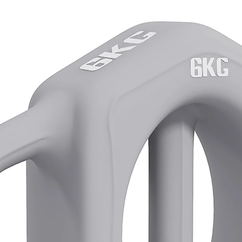 SPORTNOW 3-in-1 Multifunktionshantel, 6 kg, rutschfest, geruchsarm, Kunststoffmantel, Eisenkern, grau