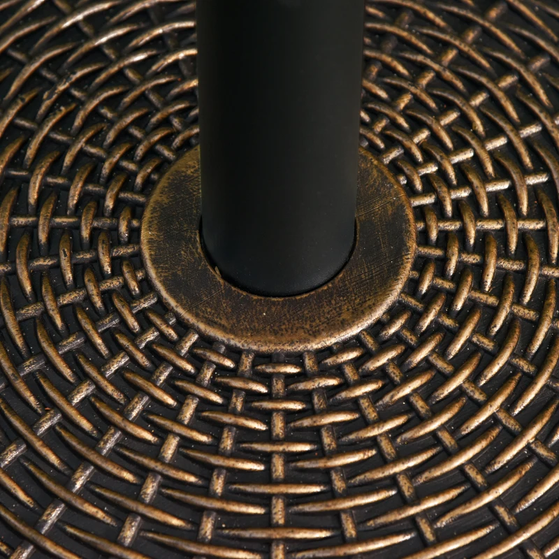 Outsunny Base per Ombrellone Rotonda in Plastica Effetto Rattan da 25kg per Pali da 35mm, 38mm, 48mm